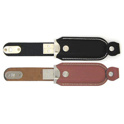 Genuine USB Leather Flash Memory Stick - 4GB