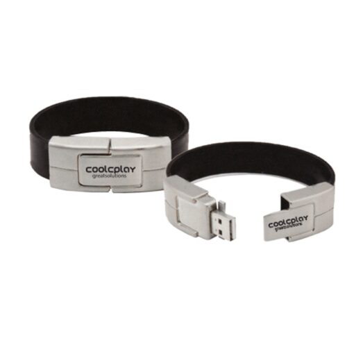 1GB Black Bracelet Leather USB Flash Drive-1