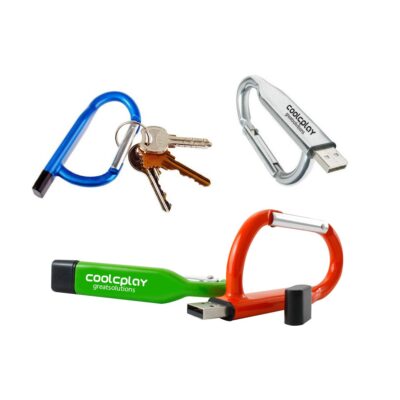 1GB Keychain Carabiner USB Flash Drive-1