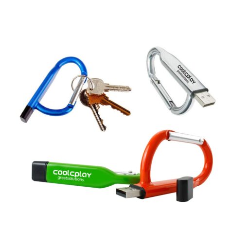 1GB Keychain Carabiner USB Flash Drive-1