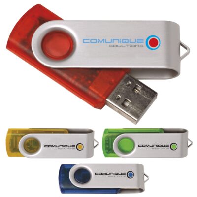2 GB Translucent Folding USB 2.0 Flash Drive-1