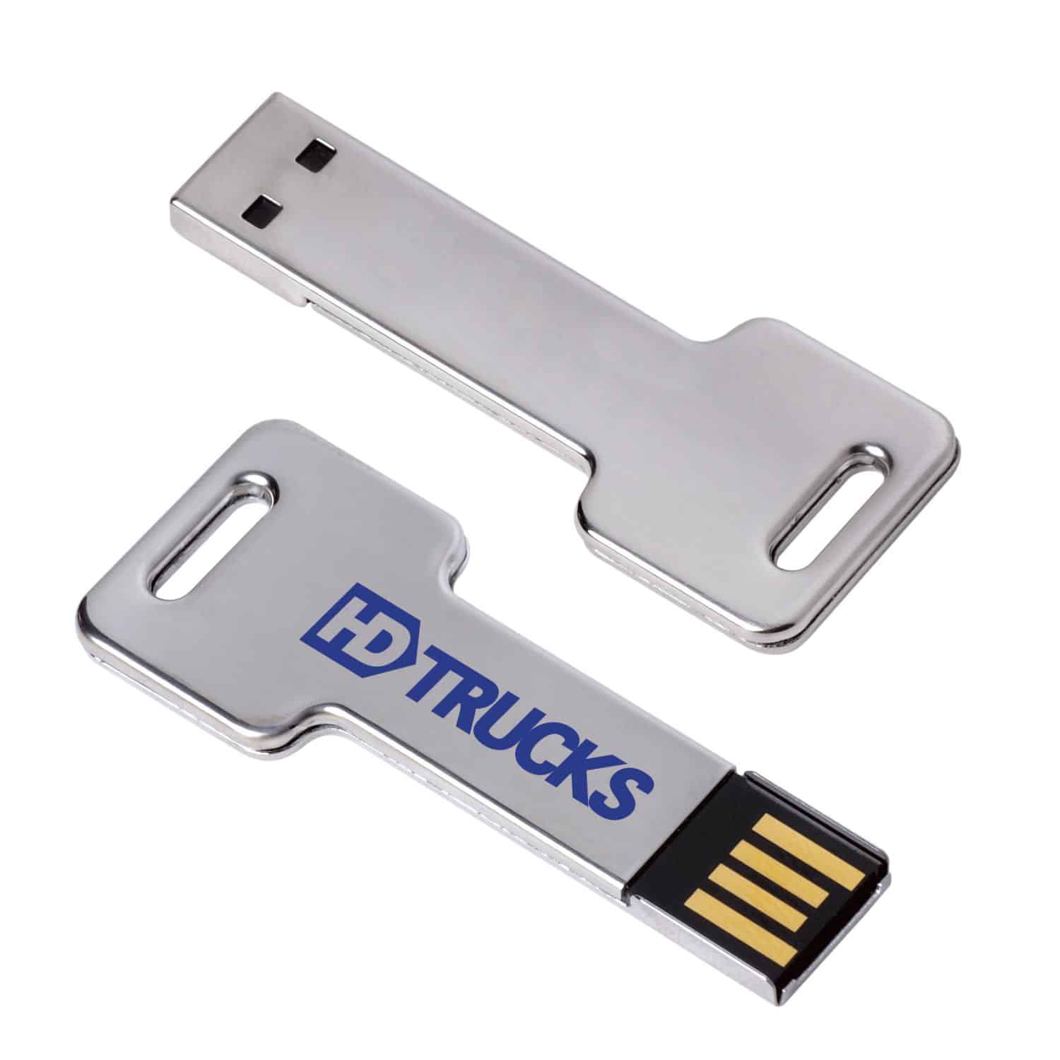 Universal Drive Custom Universal Source® 16 GB Silver Key USB 2.0 Flash Drive with Logo ...
